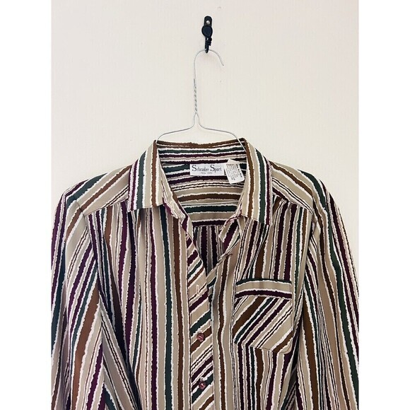 Vintage 60s Schrader Sport New York City USA Made Striped Belted Shirtdress - Picture 3 of 6